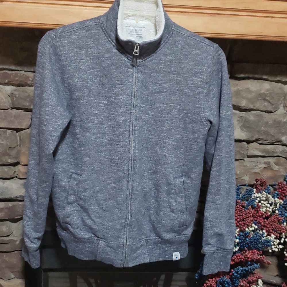 TODAY⚡️LUCKY BRAND LINED ZIP UP SWEATER SZ S